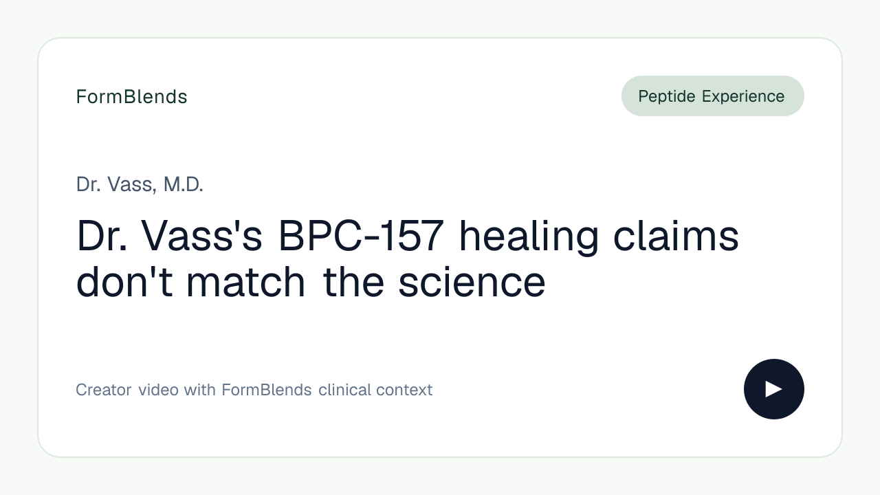 Dr. Vass's BPC-157 healing claims don't match the science