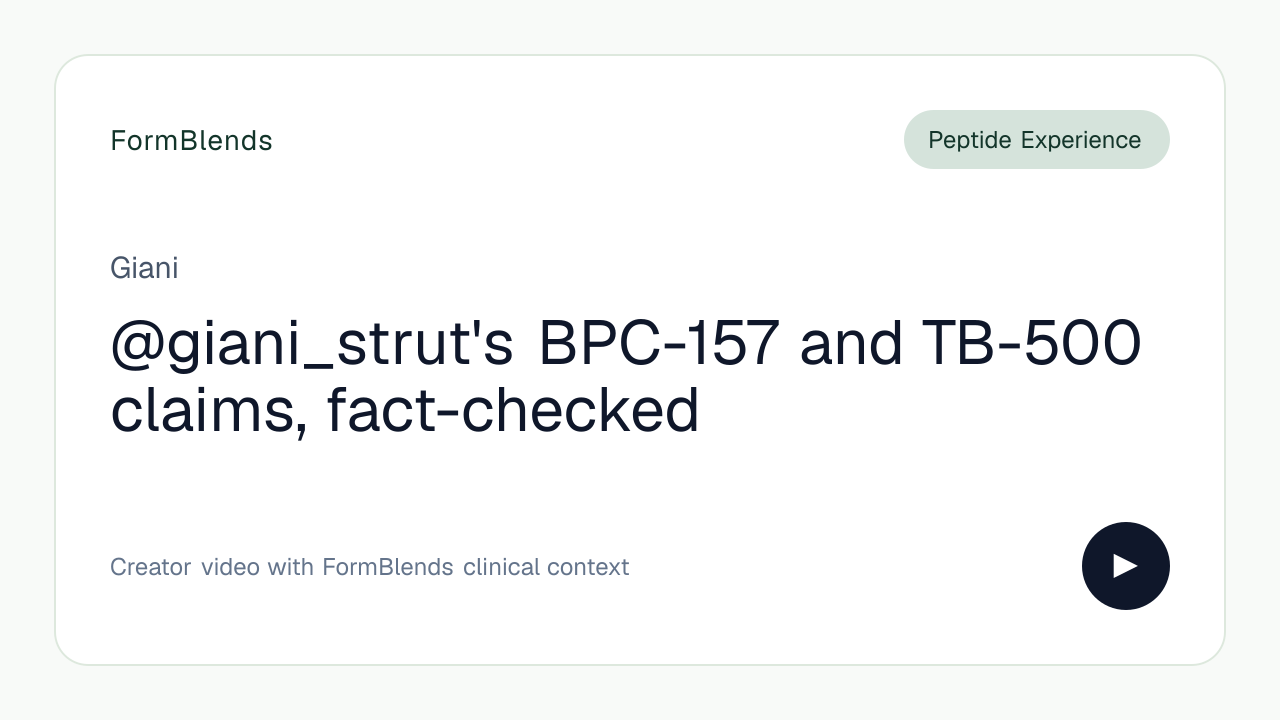 @giani_strut's BPC-157 and TB-500 claims, fact-checked