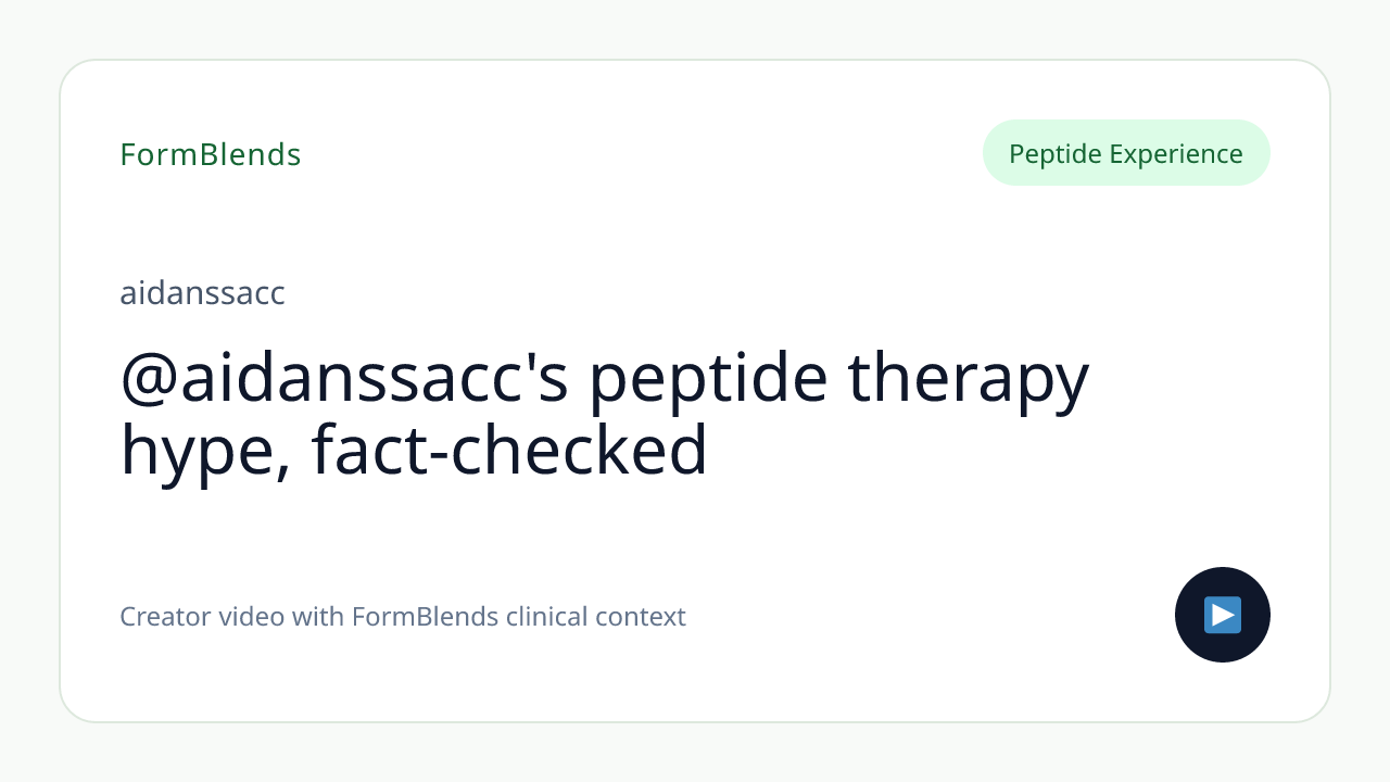 @aidanssacc's peptide therapy hype, fact-checked