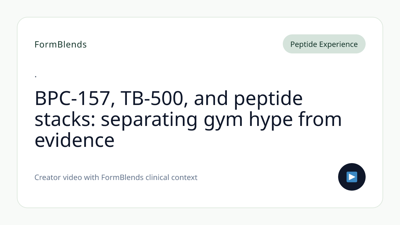 BPC-157, TB-500, and peptide stacks: separating gym hype from evidence