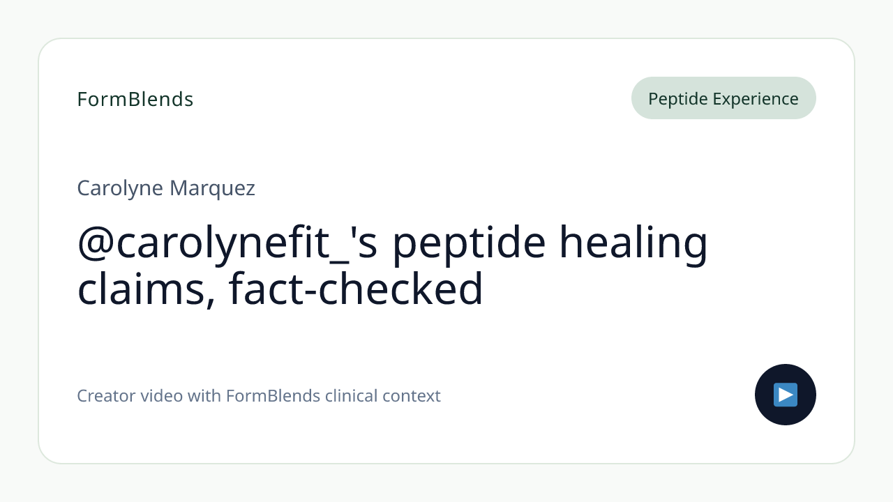 @carolynefit_'s peptide healing claims, fact-checked