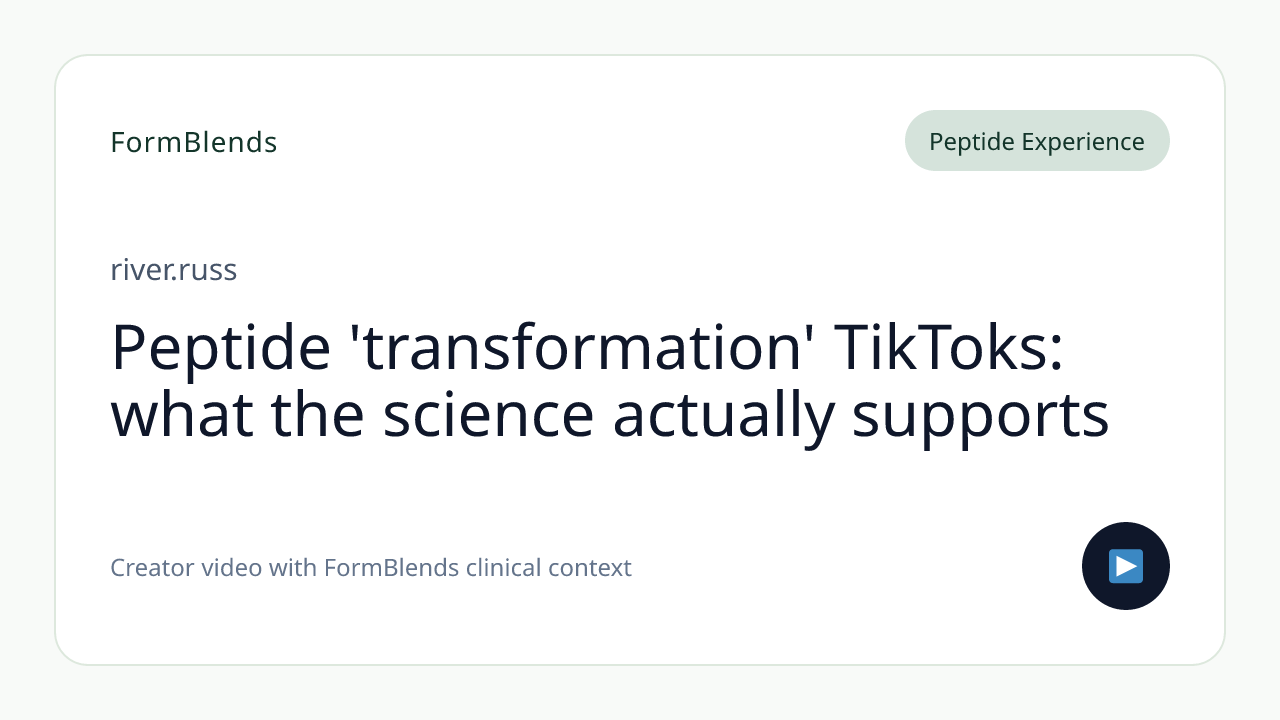 Peptide 'transformation' TikToks: what the science actually supports