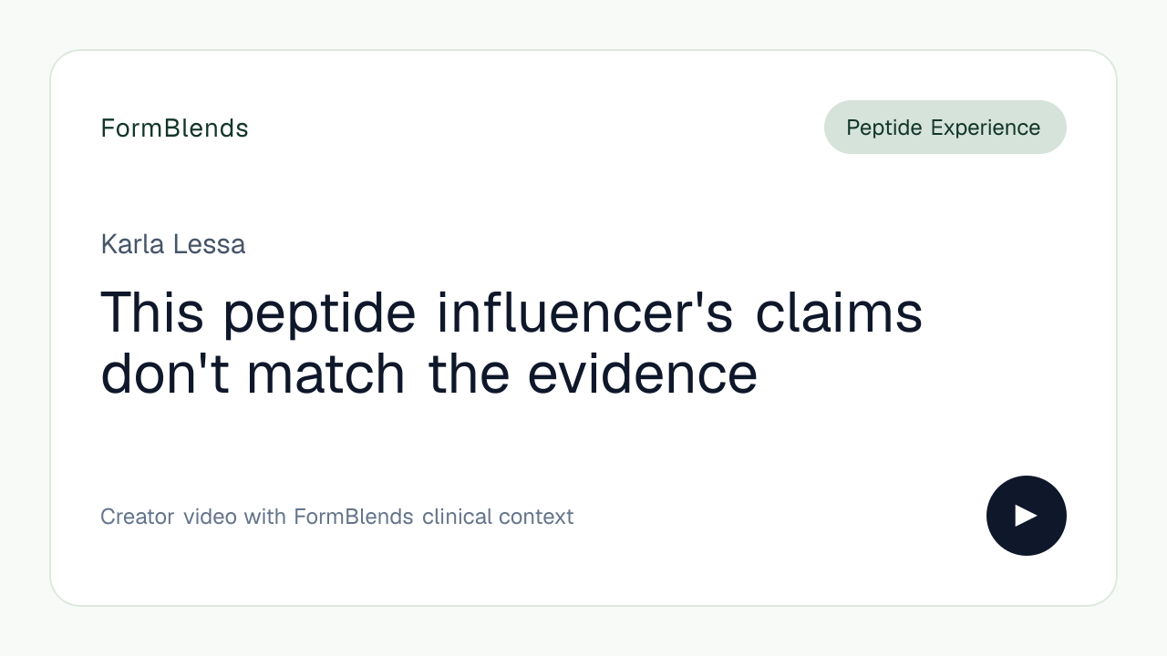 This peptide influencer's claims don't match the evidence