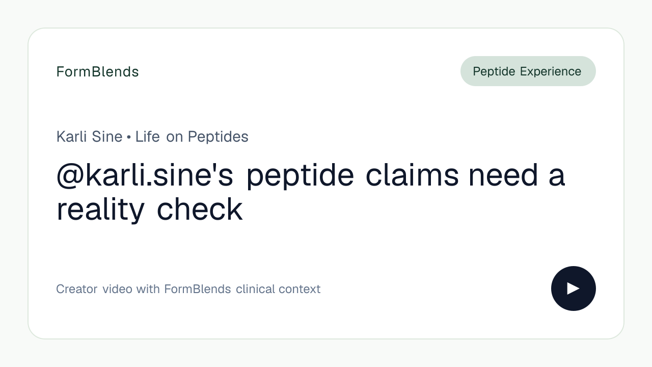 @karli.sine's peptide claims need a reality check
