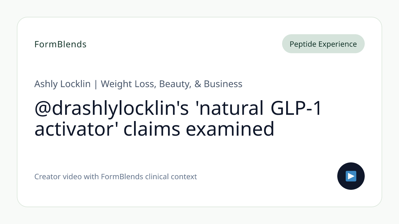@drashlylocklin's 'natural GLP-1 activator' claims examined
