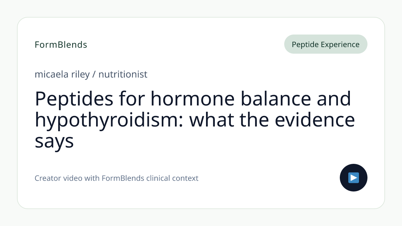 Peptides for hormone balance and hypothyroidism: what the evidence says