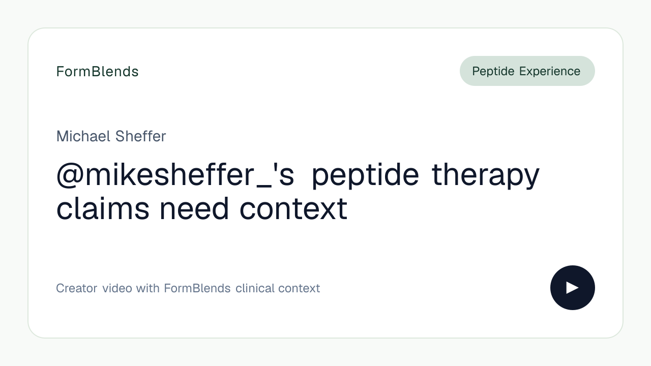 @mikesheffer_'s peptide therapy claims need context