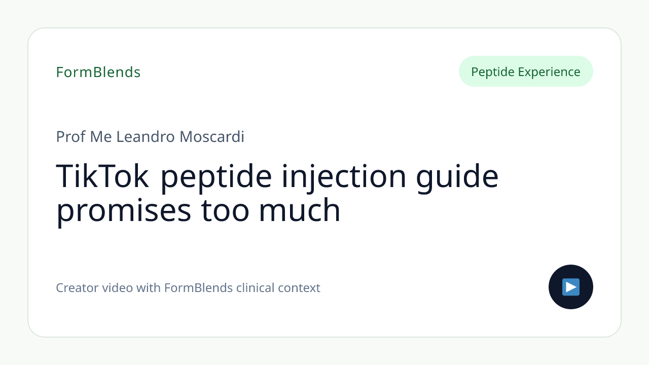 TikTok peptide injection guide promises too much