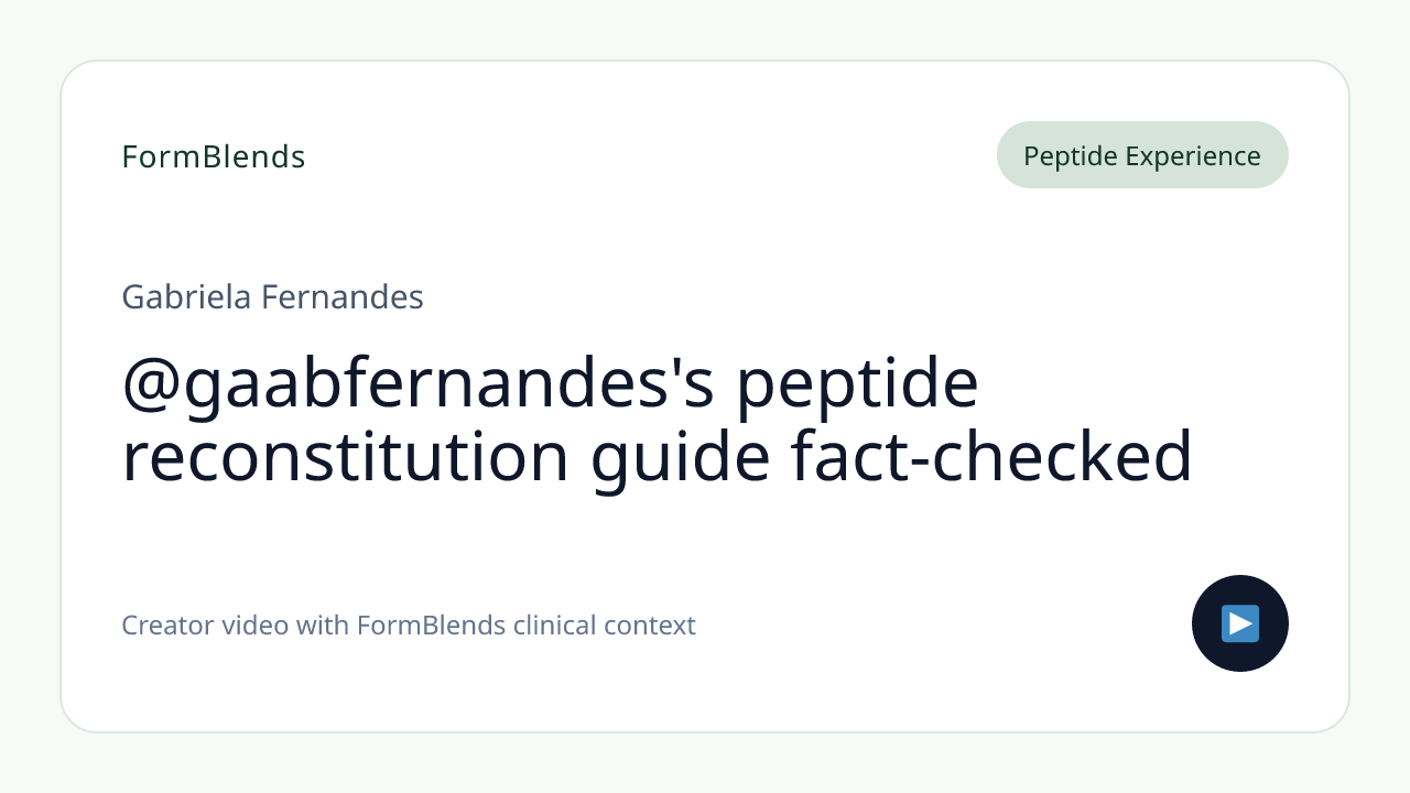 @gaabfernandes's peptide reconstitution guide fact-checked