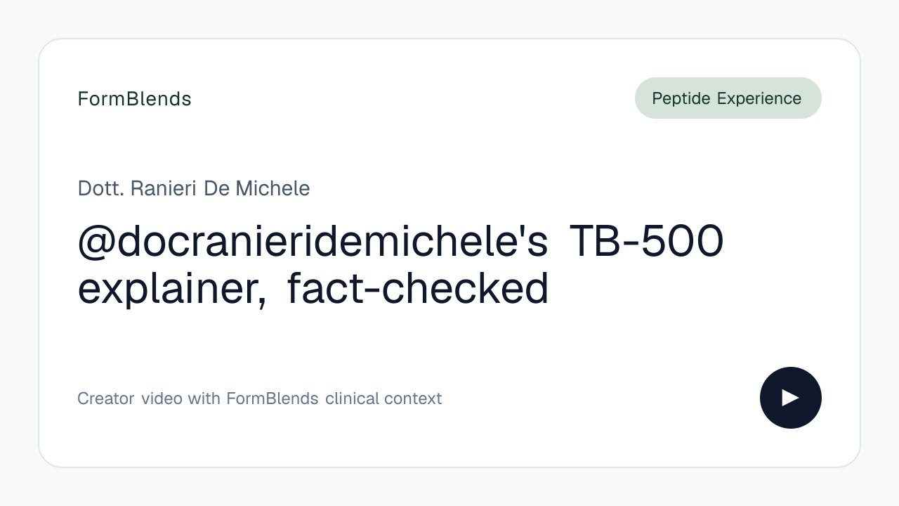 @docranieridemichele's TB-500 explainer, fact-checked