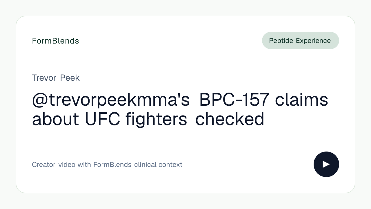 @trevorpeekmma's BPC-157 claims about UFC fighters checked