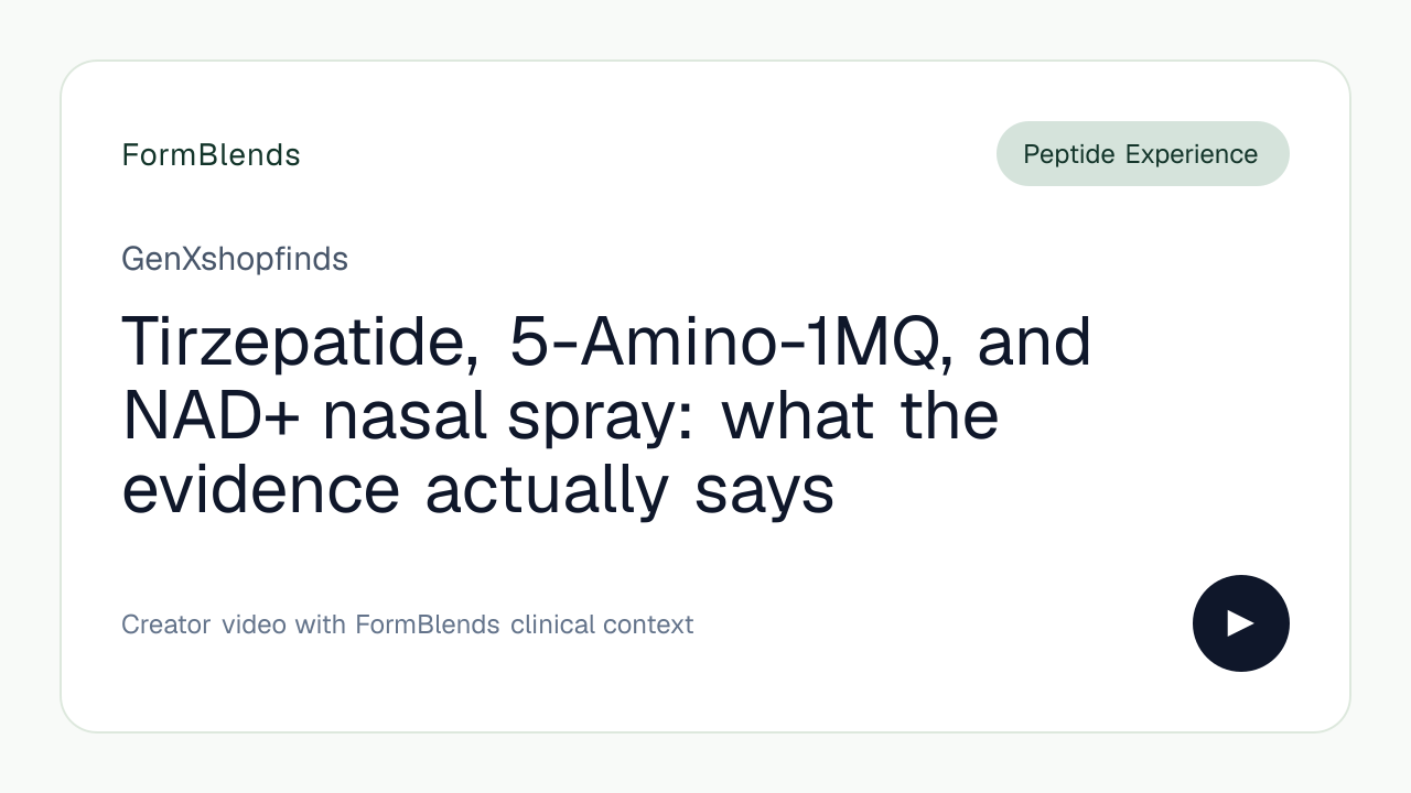 Tirzepatide, 5-Amino-1MQ, and NAD+ nasal spray: what the evidence actually says