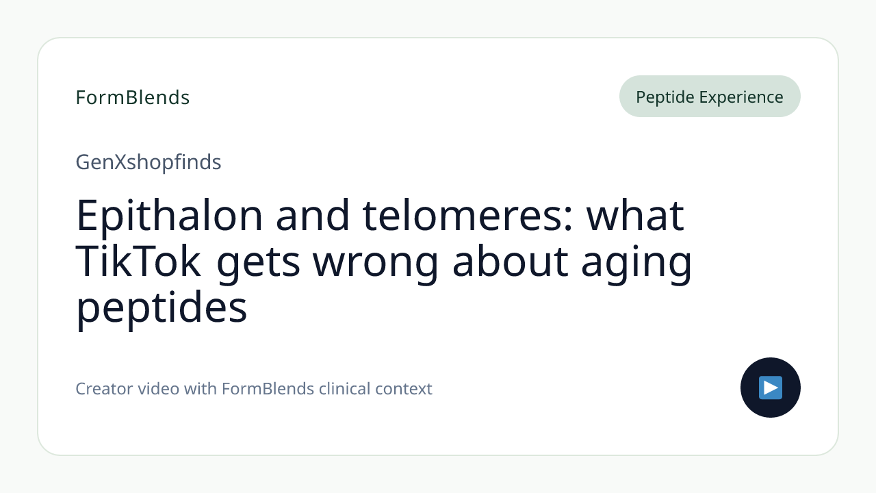 Epithalon and telomeres: what TikTok gets wrong about aging peptides