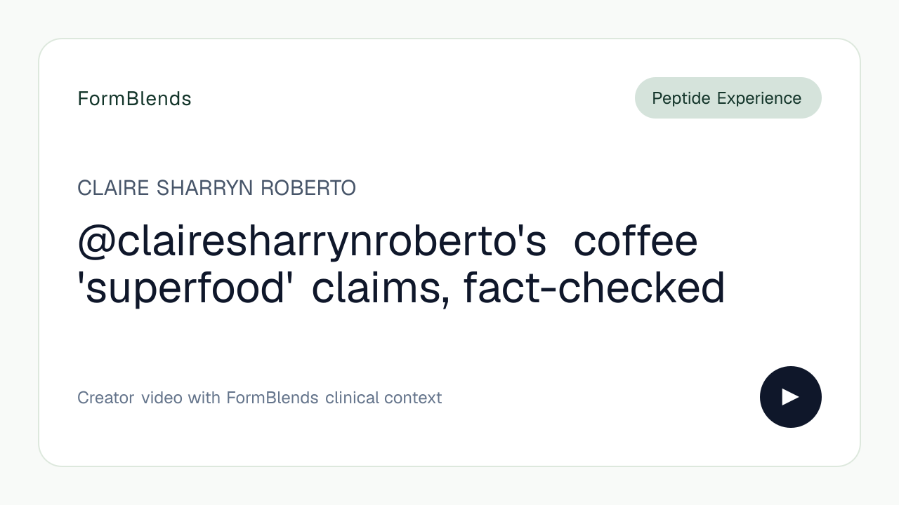 @clairesharrynroberto's coffee 'superfood' claims, fact-checked