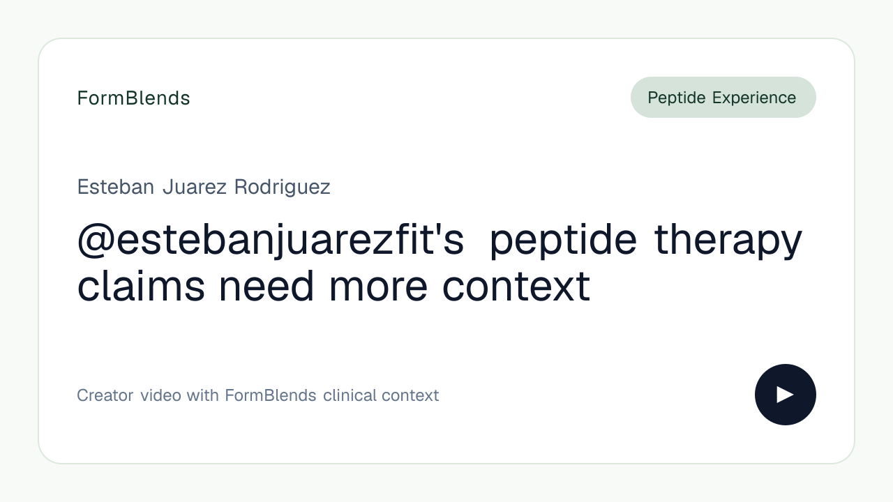 @estebanjuarezfit's peptide therapy claims need more context