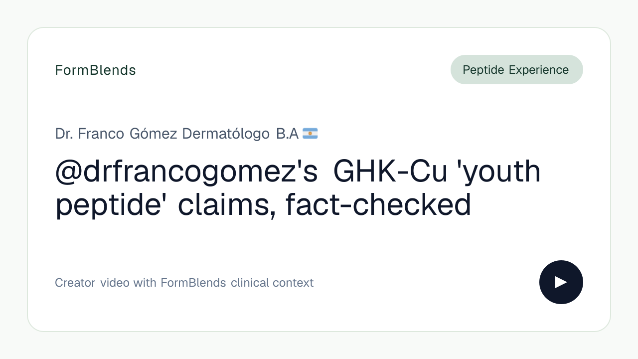@drfrancogomez's GHK-Cu 'youth peptide' claims, fact-checked