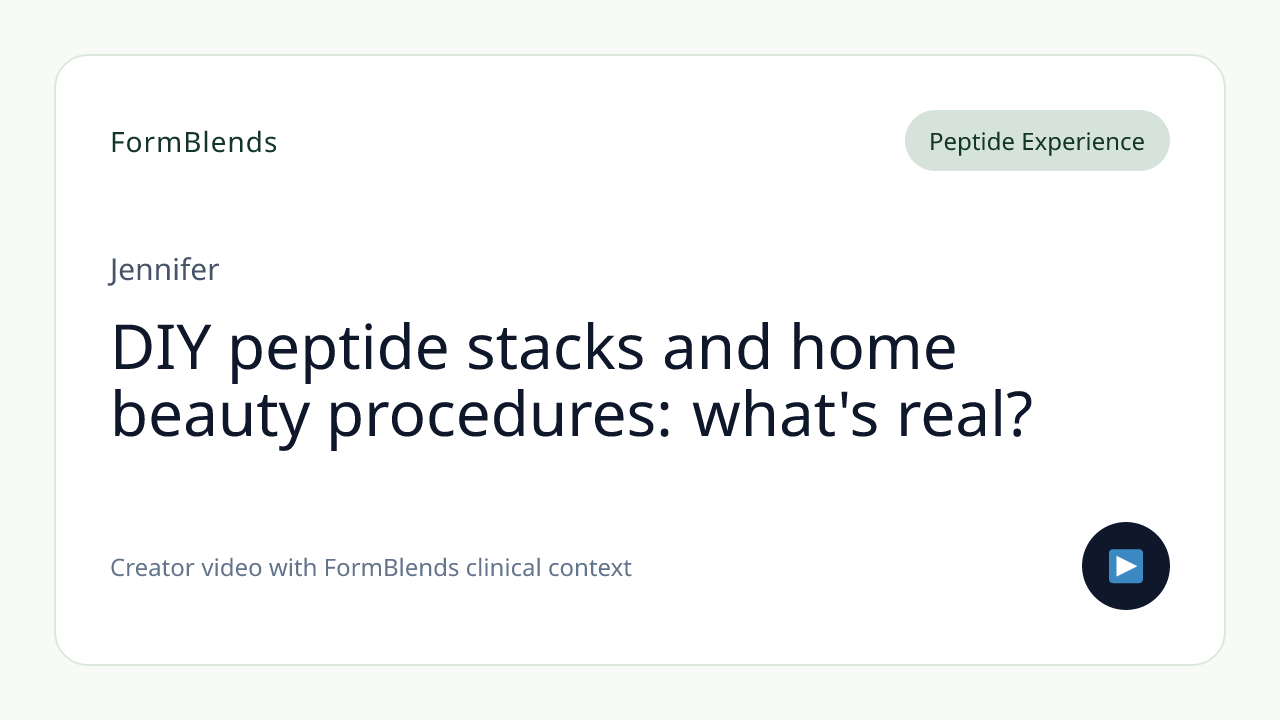 DIY peptide stacks and home beauty procedures: what's real?