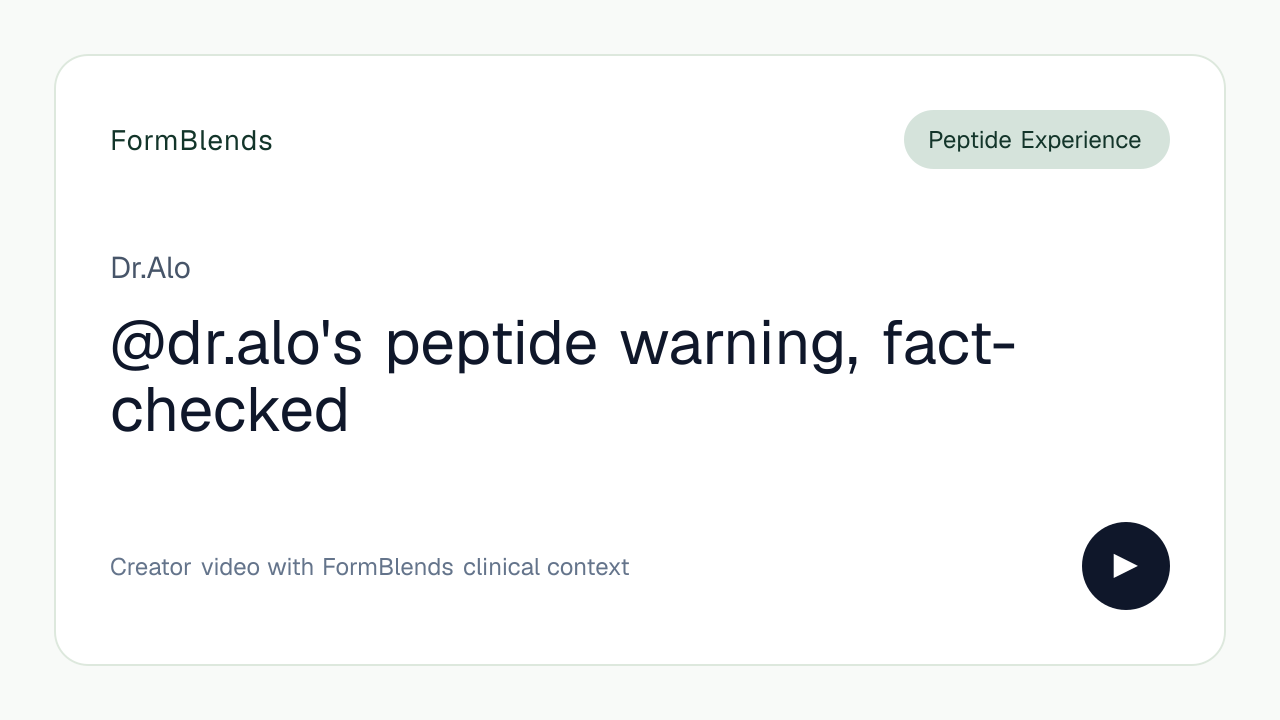 @dr.alo's peptide warning, fact-checked