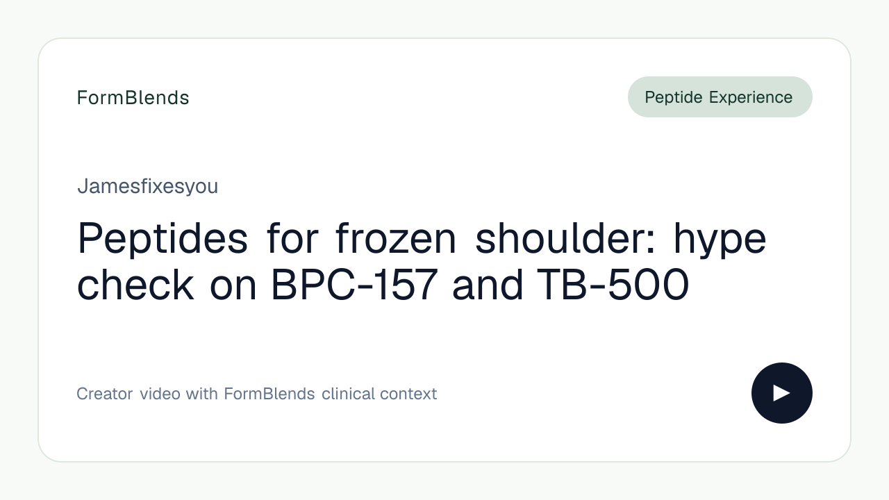 bpc 157 shoulder impingement Peptides for frozen shoulder: hype check on BPC-157 and TB-500 by… Wholesale BPC-157 Proprietary Blend Energy Production Quantity:6-Pack