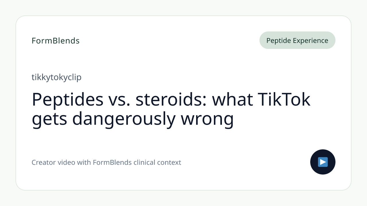 Peptides vs. steroids: what TikTok gets dangerously wrong