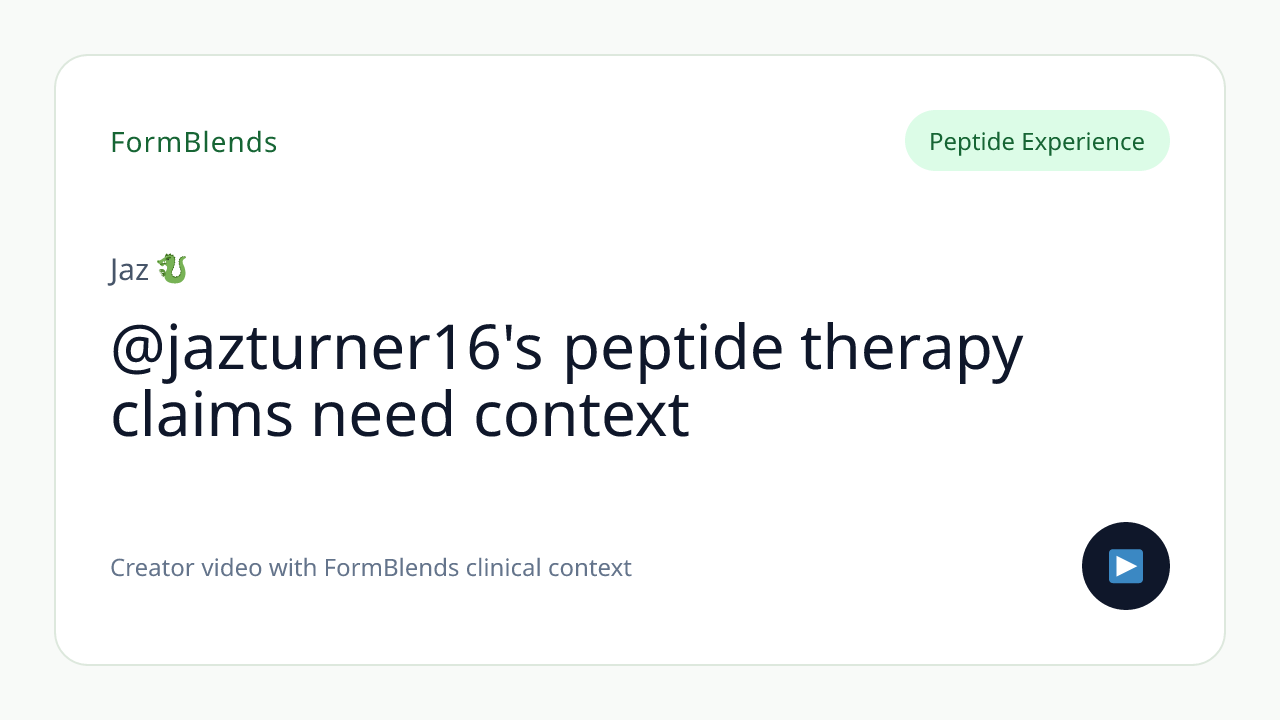 @jazturner16's peptide therapy claims need context