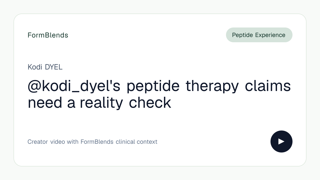 @kodi_dyel's peptide therapy claims need a reality check