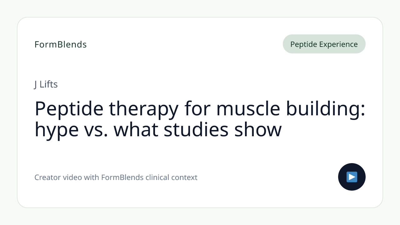 Peptide therapy for muscle building: hype vs. what studies show