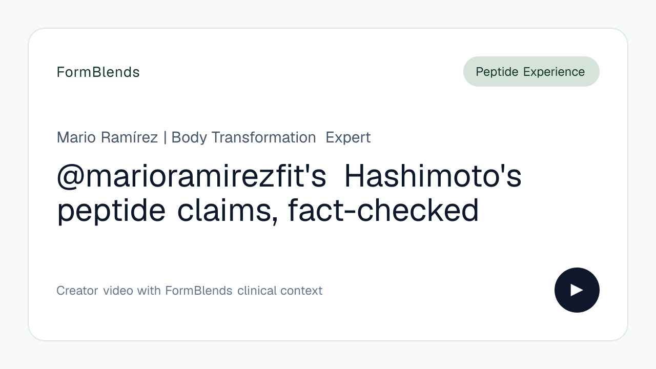 @marioramirezfit's Hashimoto's peptide claims, fact-checked