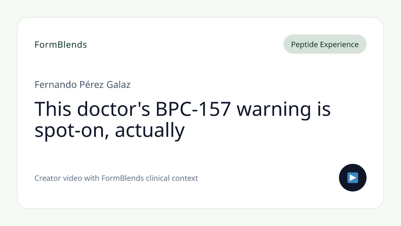 This doctor's BPC-157 warning is spot-on, actually