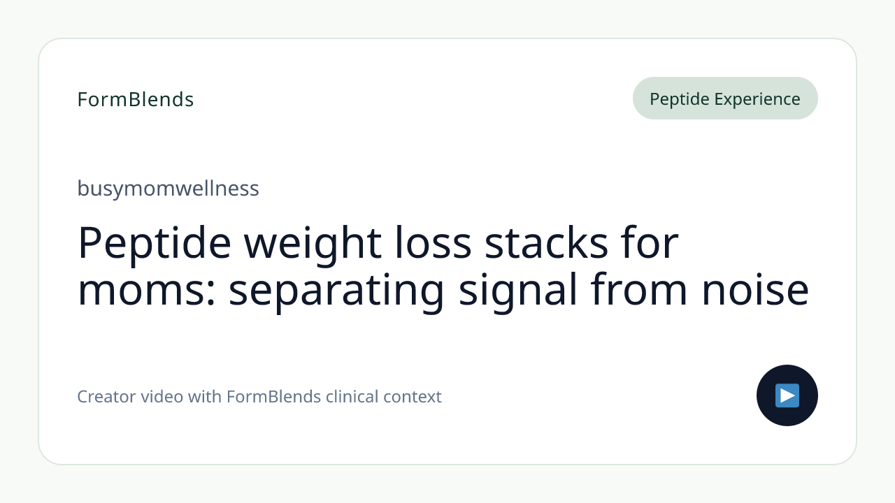 Peptide weight loss stacks for moms: separating signal from noise
