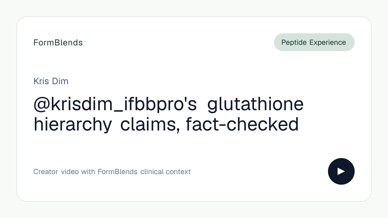 @krisdim_ifbbpro's glutathione hierarchy claims, fact-checked