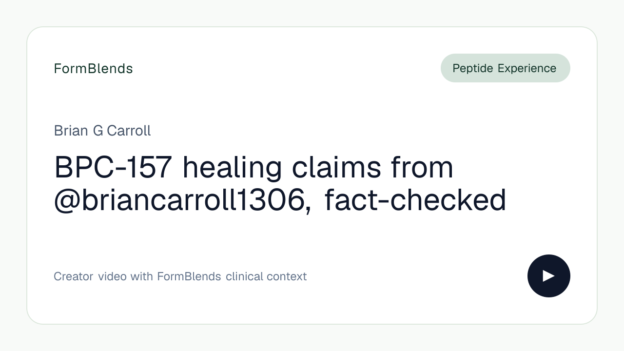 BPC-157 healing claims from @briancarroll1306, fact-checked