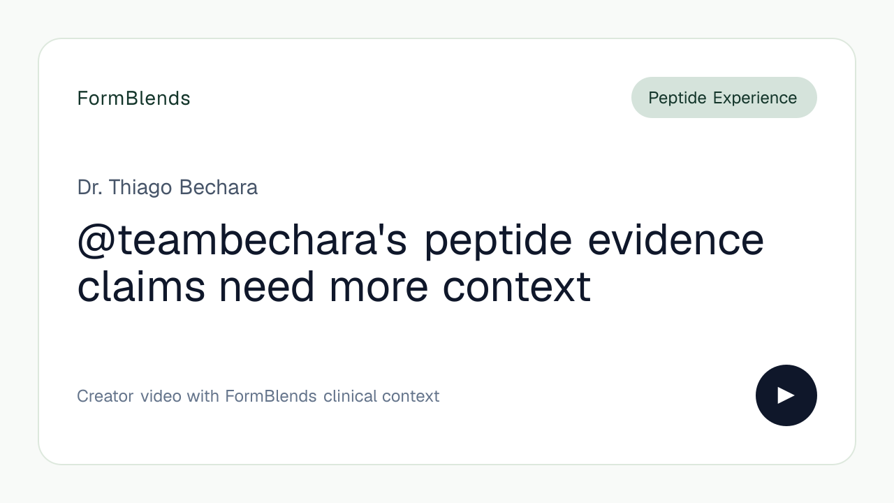 @teambechara's peptide evidence claims need more context