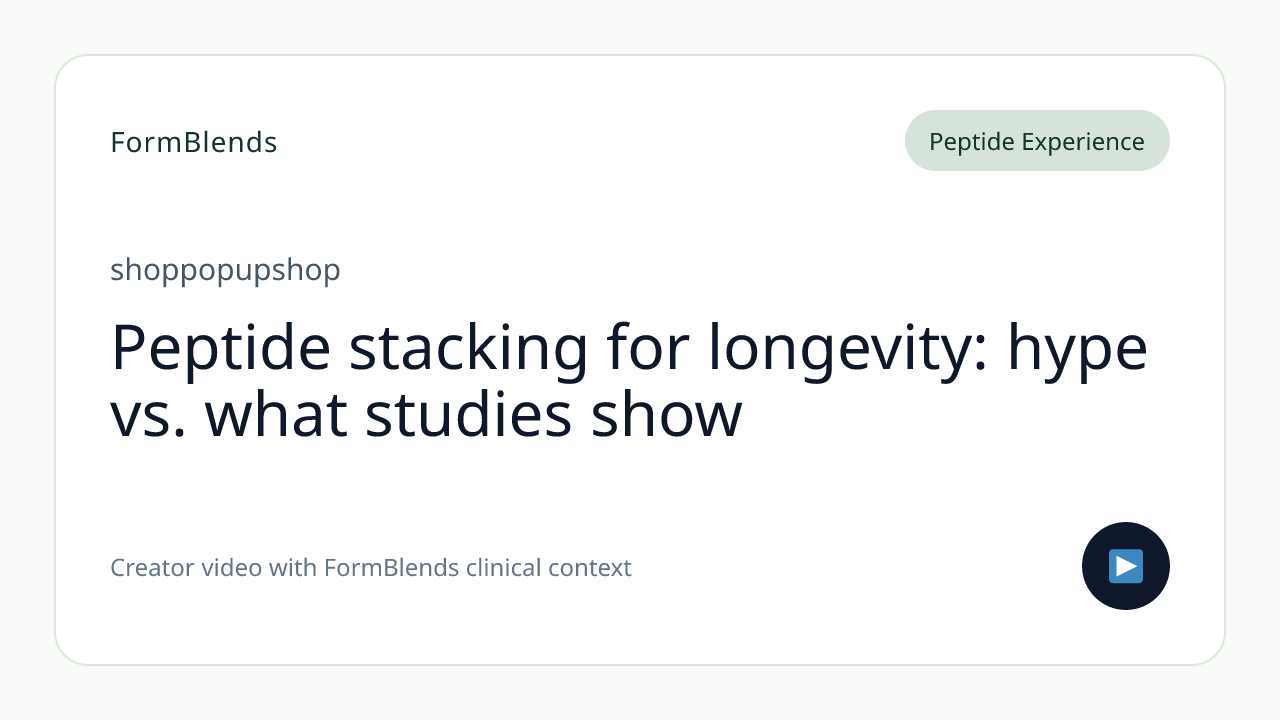 Peptide stacking for longevity: hype vs. what studies show
