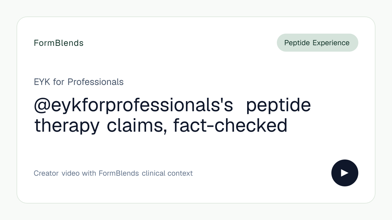 @eykforprofessionals's peptide therapy claims, fact-checked