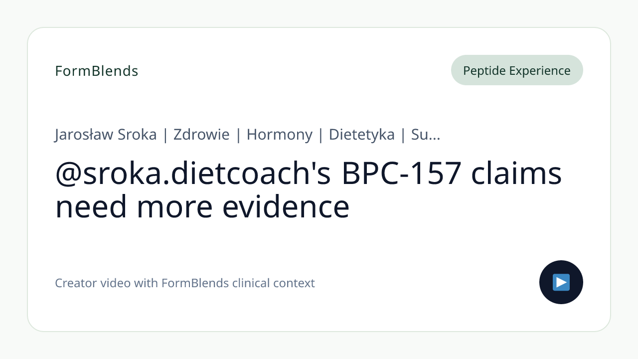 @sroka.dietcoach's BPC-157 claims need more evidence