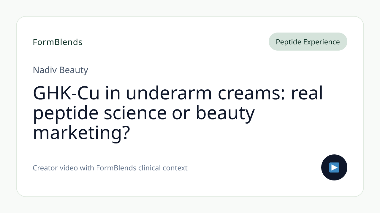 GHK-Cu in underarm creams: real peptide science or beauty marketing?