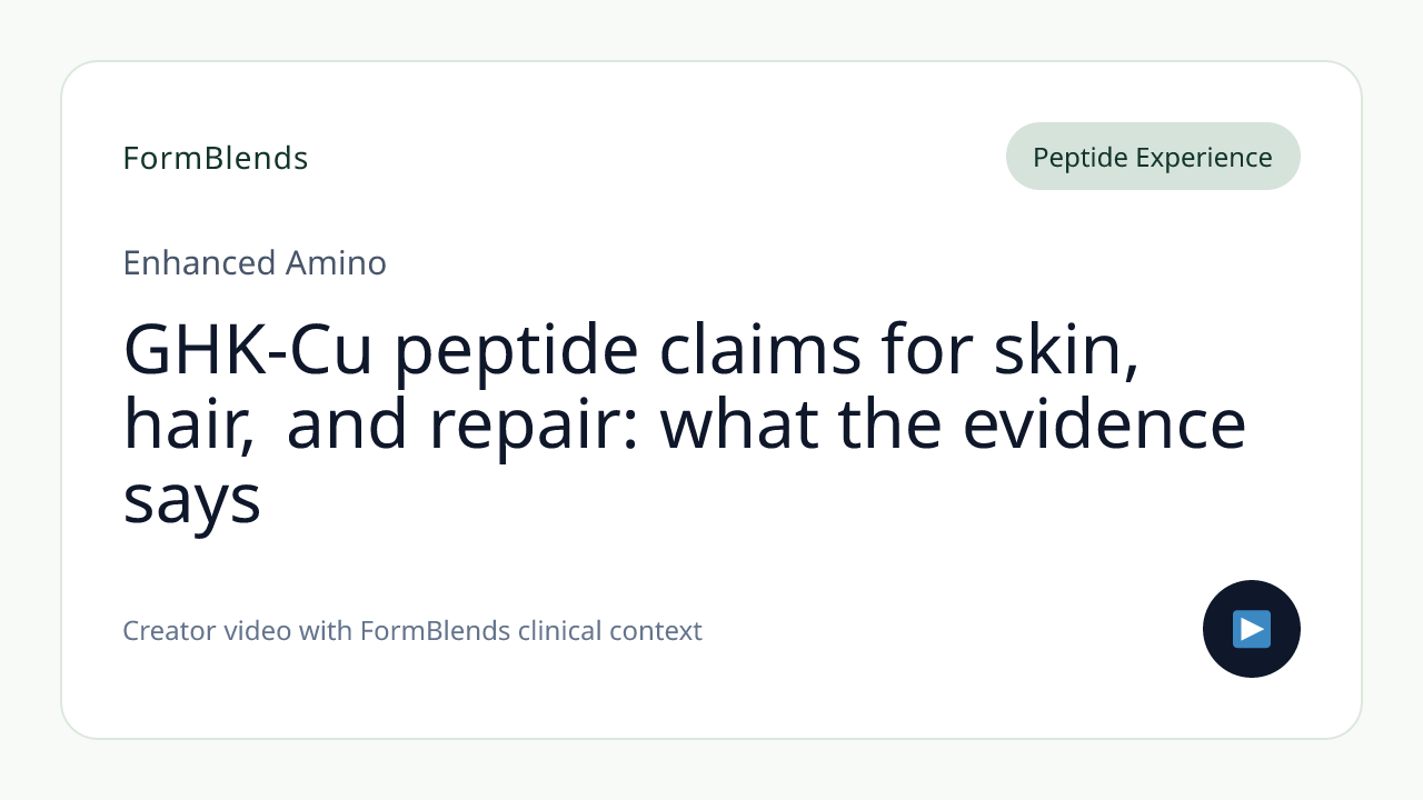 GHK-Cu peptide claims for skin, hair, and repair: what the evidence says