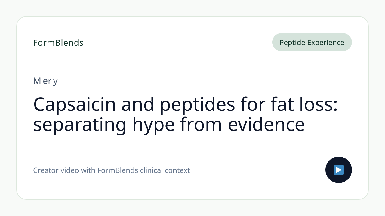 Capsaicin and peptides for fat loss: separating hype from evidence