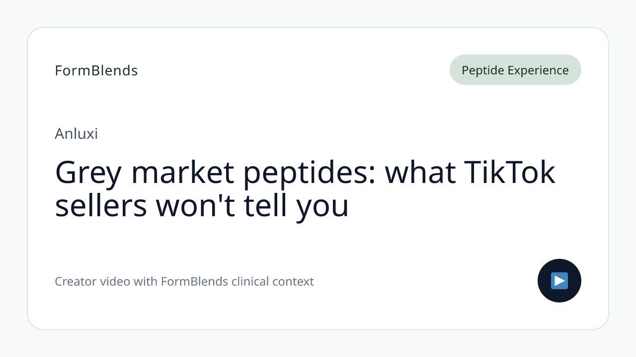 Grey market peptides: what TikTok sellers won't tell you