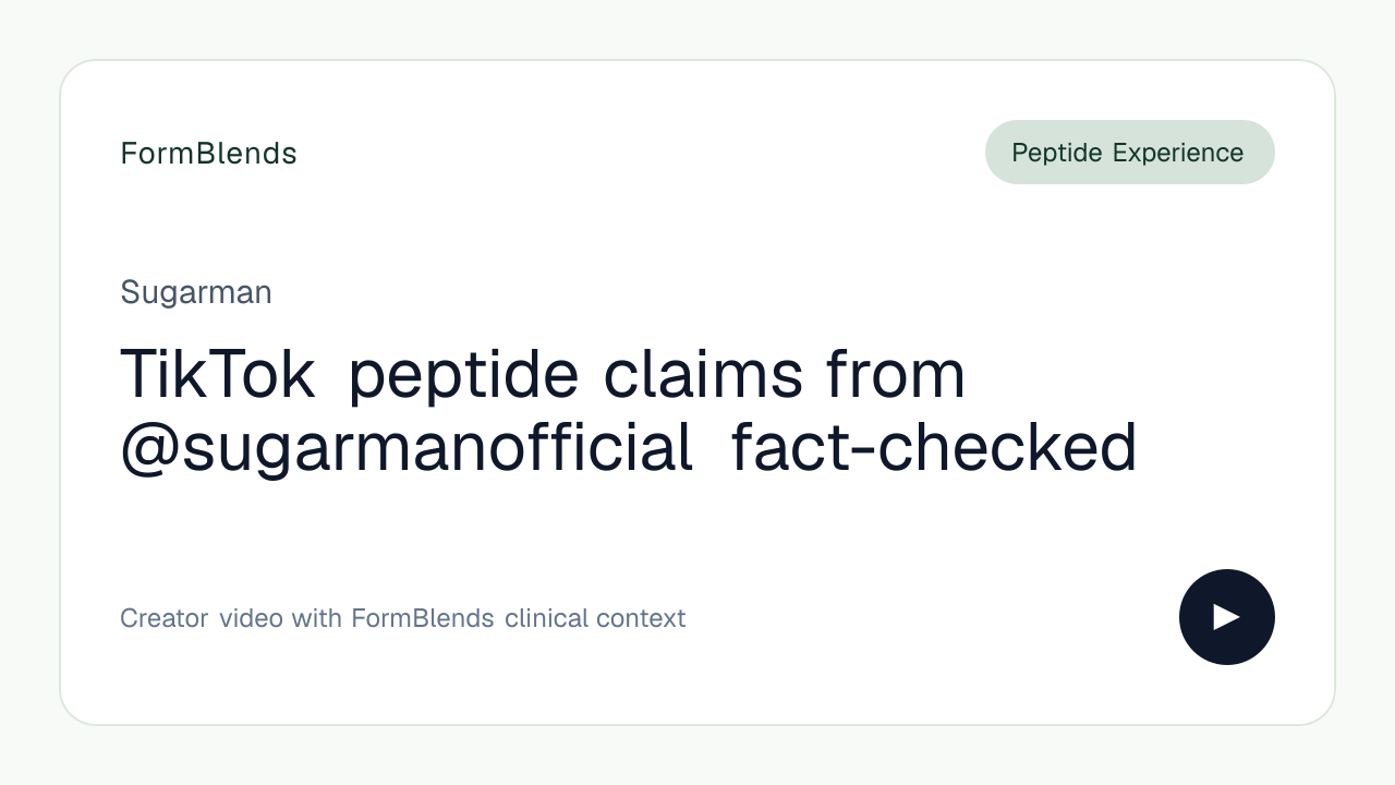 TikTok peptide claims from @sugarmanofficial fact-checked