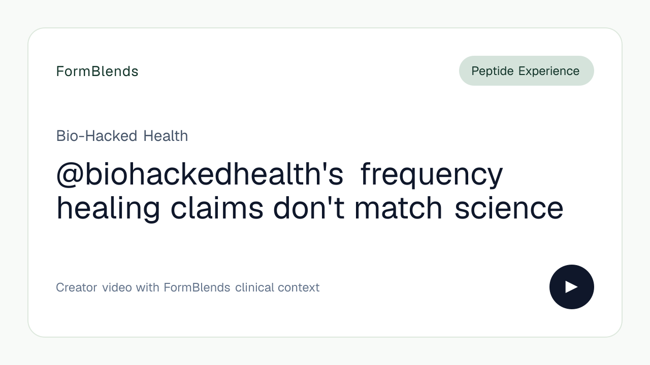 @biohackedhealth's frequency healing claims don't match science