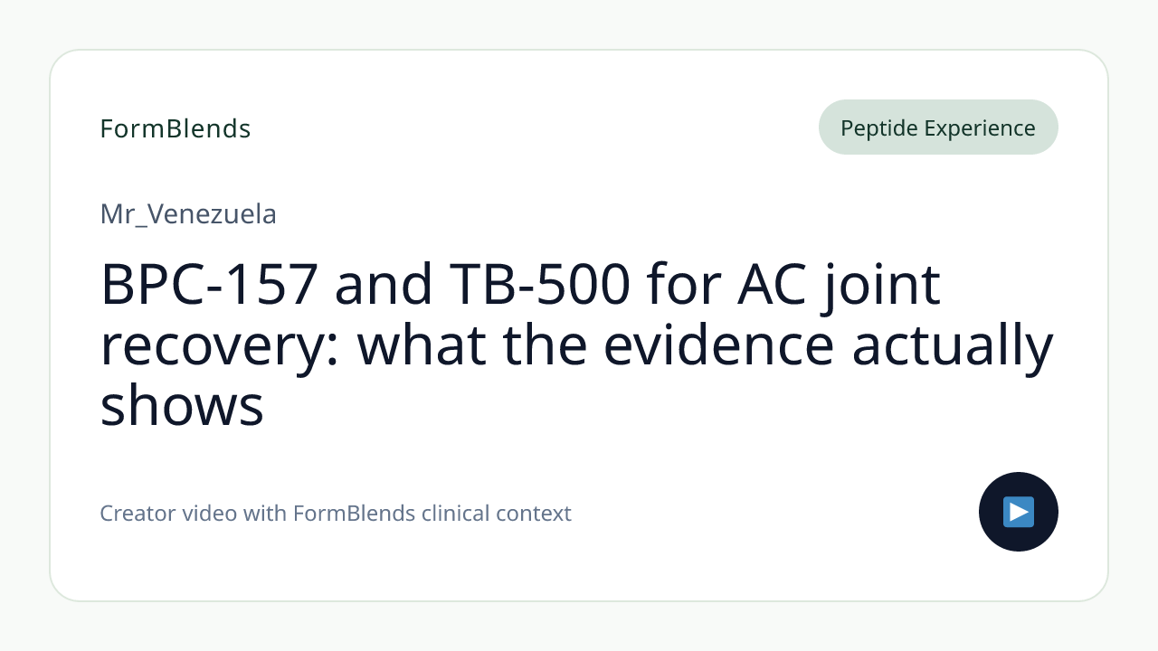 BPC-157 and TB-500 for AC joint recovery: what the evidence actually shows
