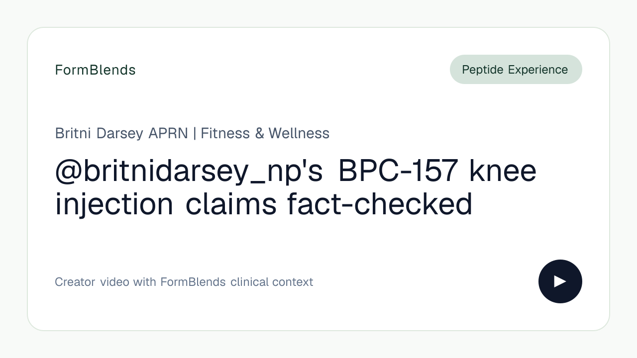 @britnidarsey_np's BPC-157 knee injection claims fact-checked