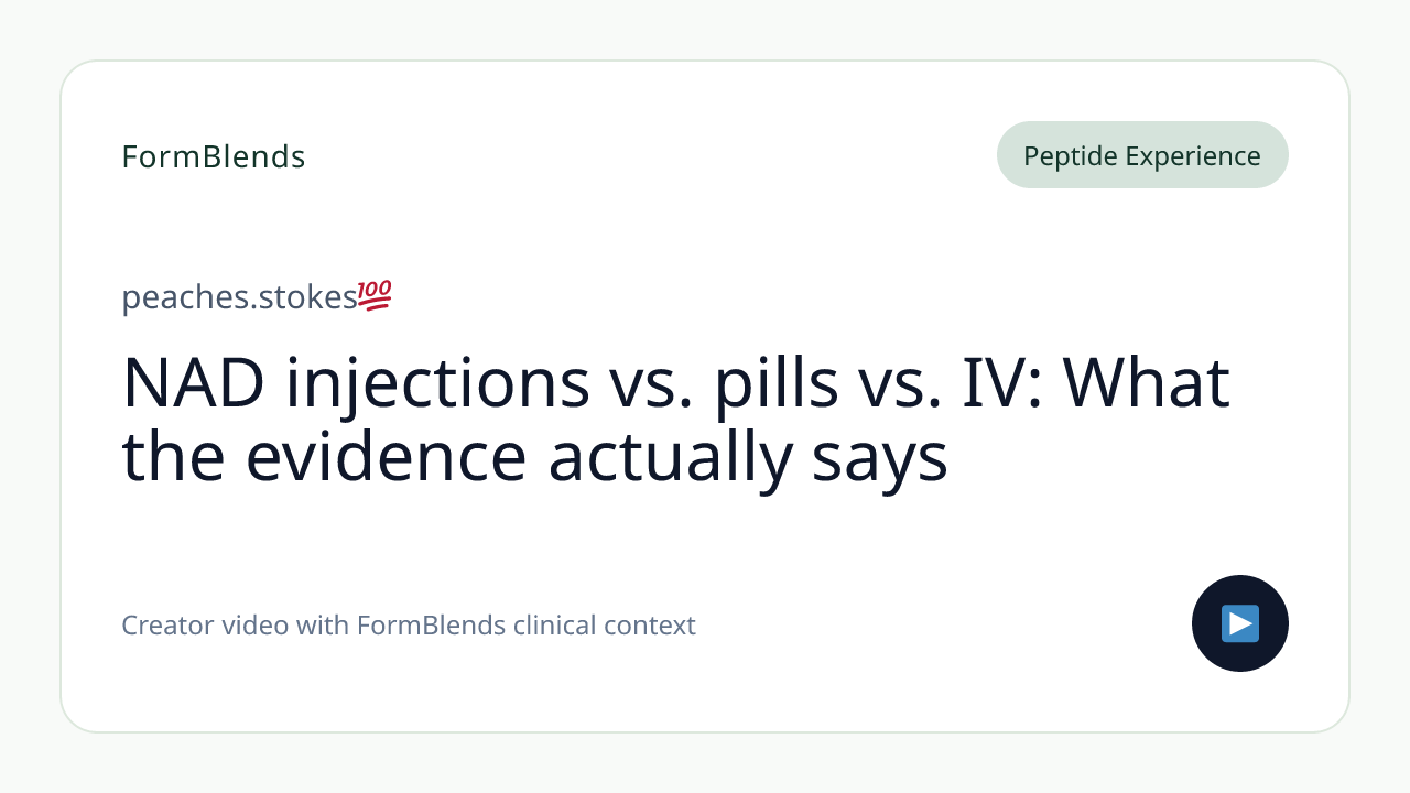 NAD injections vs. pills vs. IV: What the evidence actually says