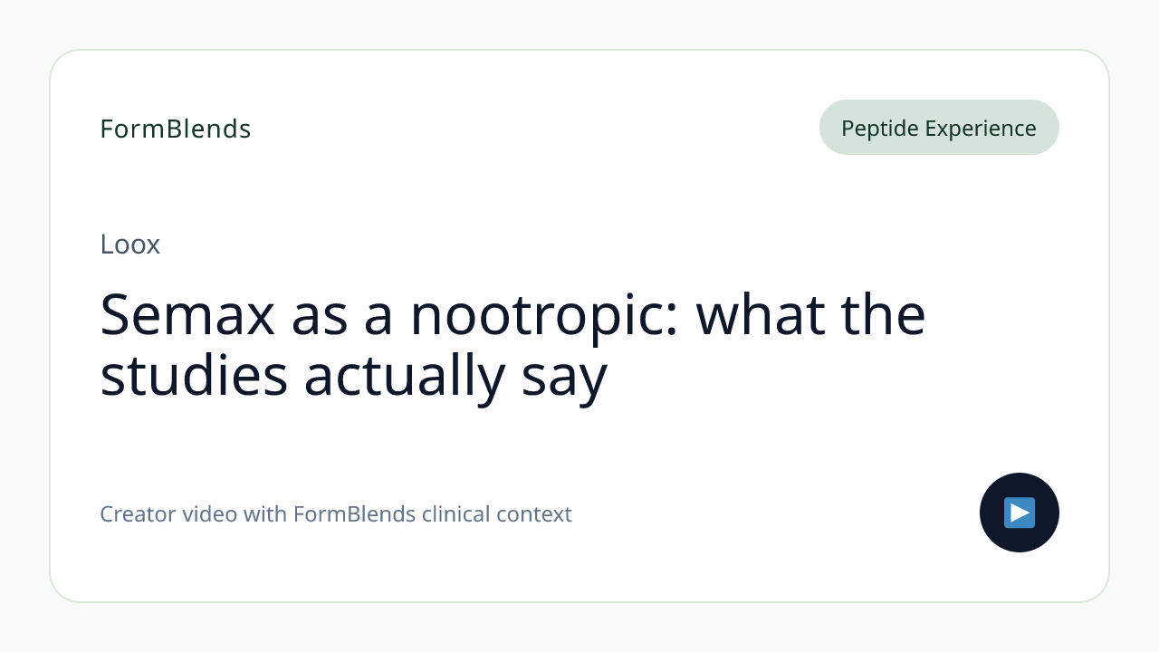 Semax as a nootropic: what the studies actually say