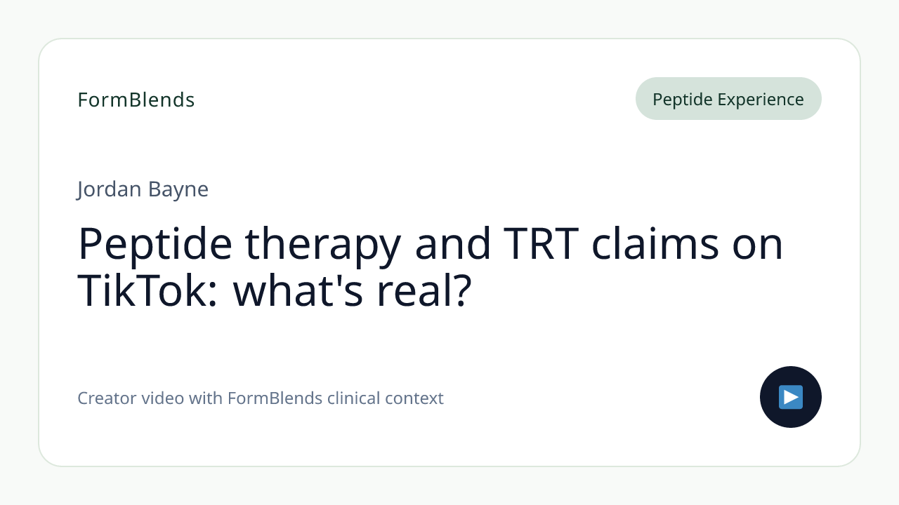 Peptide therapy and TRT claims on TikTok: what's real?