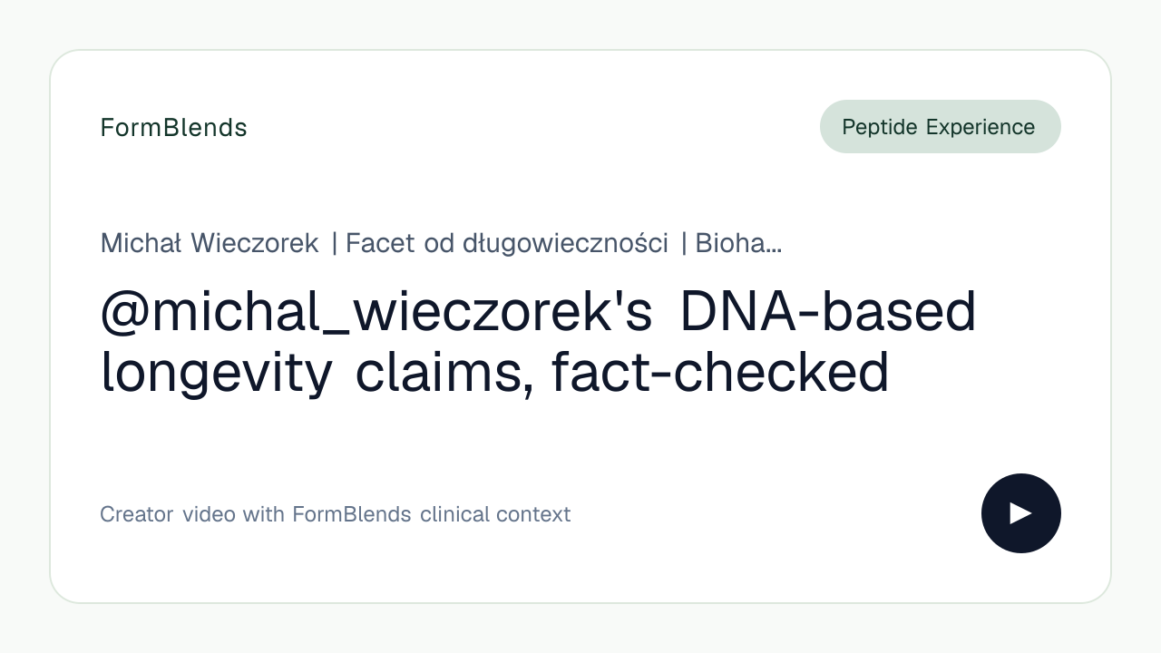 @michal_wieczorek's DNA-based longevity claims, fact-checked