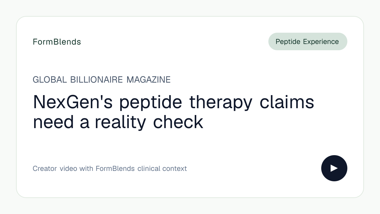NexGen's peptide therapy claims need a reality check