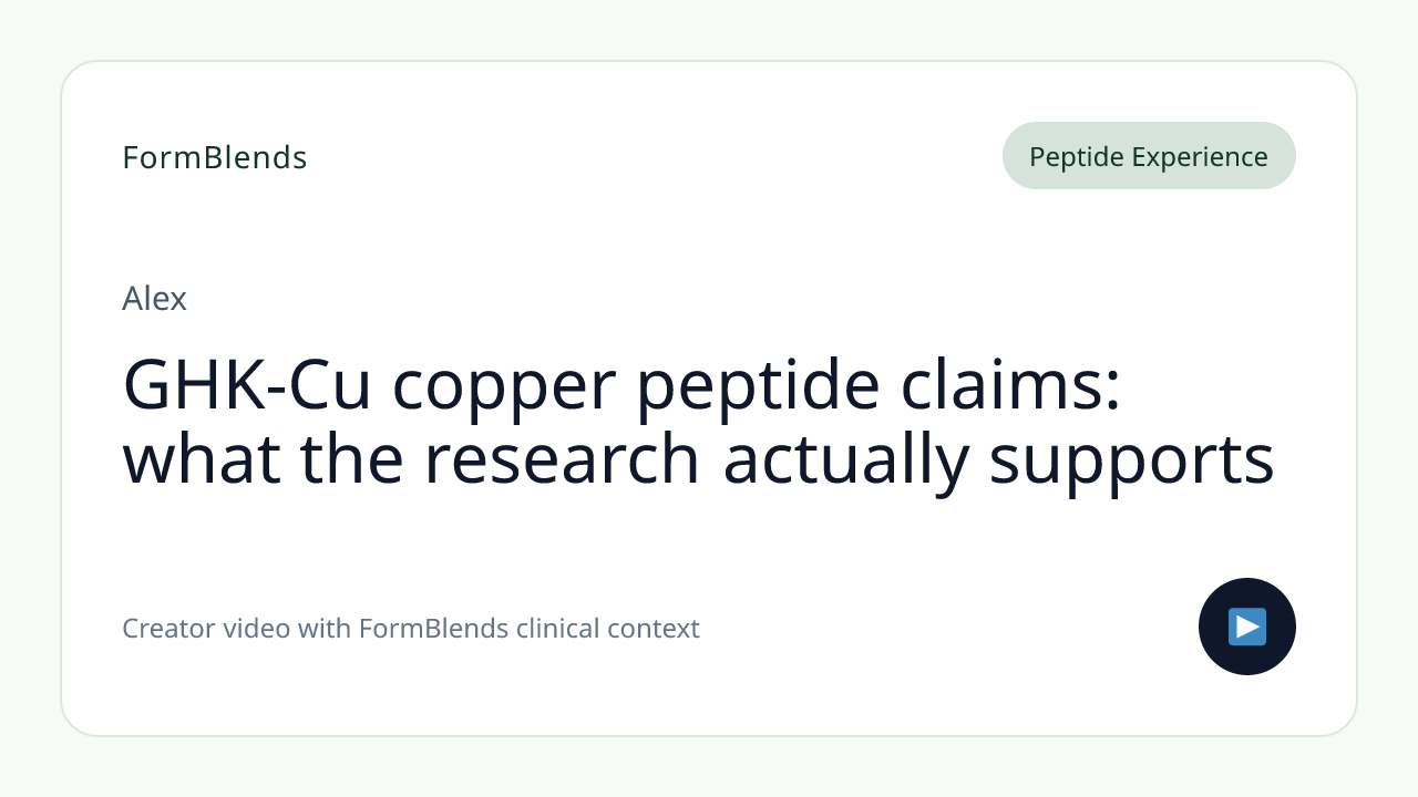 GHK-Cu copper peptide claims: what the research actually supports